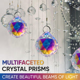 Asfour Crystal Ball Prism Suncatchers 50mm, #701 - Clear AB Crystal Prism Hanging Ball, Sun Catcher Crystal, Window Crystal Ball, 1 Hole