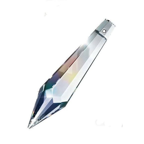 Clear Icicle Drop Pendant Crystal Prisms 38mm, #401- Chandelier Parts, Lead Crystal Prisms, Lamp Décor Parts, Geometric Prisms - 1 Hole