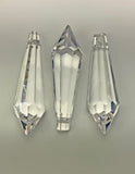 Clear Icicle Drop Pendant Crystal Prisms Box of 210 - 63mm, #401- Chandelier Parts, Lead Crystal Prisms, Lamp Décor Parts, Geometric Prisms - 1 Hole