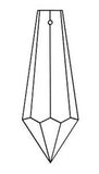 Clear Icicle Drop Pendant Crystal Prisms Box of 288 - 50mm, #401- Chandelier Parts, Lead Crystal Prisms, Lamp Décor Parts, Geometric Prisms - 1 Hole