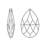 Asfour Hanging Crystals for Windows Box of 24 - 89MM, #872 Lighting Parts - Pear Shape Prisms Crystal, Lead Crystal Prisms, Geometric Prisms, House Warming Gift, 1 Hole