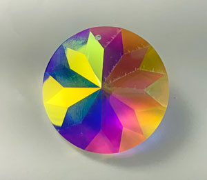 Ab Clear Asfour Crystal Sunflower Suncatcher Crystal Prism 40mm, #1041 - Rainbow Maker Crystal Prism - Crystal Ornaments - Decoration Ideas - 1 Hole
