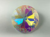 Ab Clear Asfour Crystal Sunflower Suncatcher Crystal Prism 40mm, #1041 - Rainbow Maker Crystal Prism - Crystal Ornaments - Decoration Ideas - 1 Hole