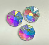 Asfour Crystals Wholesale Clear AB Octagon Prisms - 14mm #1080 (2-hole) Box of 2000