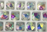 Asfour Crystals Wholesale Clear AB Octagon Prisms - 14mm #1080 (2-hole) Box of 2000