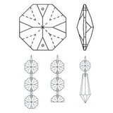 Asfour Crystal Octagon Beads 20mm (2-hole) Chandelier Swag Lamp Part - #1080