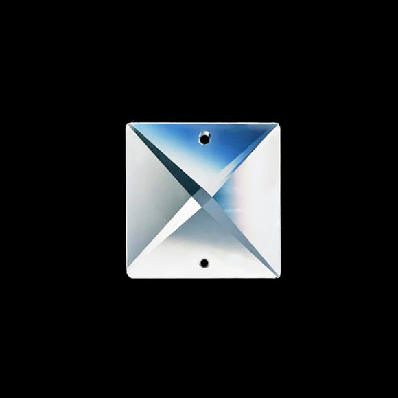 Asfour Crystals Wholesale Clear Square Suncatcher Prisms -14mm #2020 (2-Hole) - Box of 2000