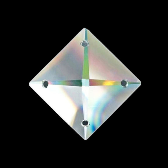 Asfour Crystals Wholesale Clear Square Suncatcher Prisms -22mm #2024 (4-Hole) - Box of 520