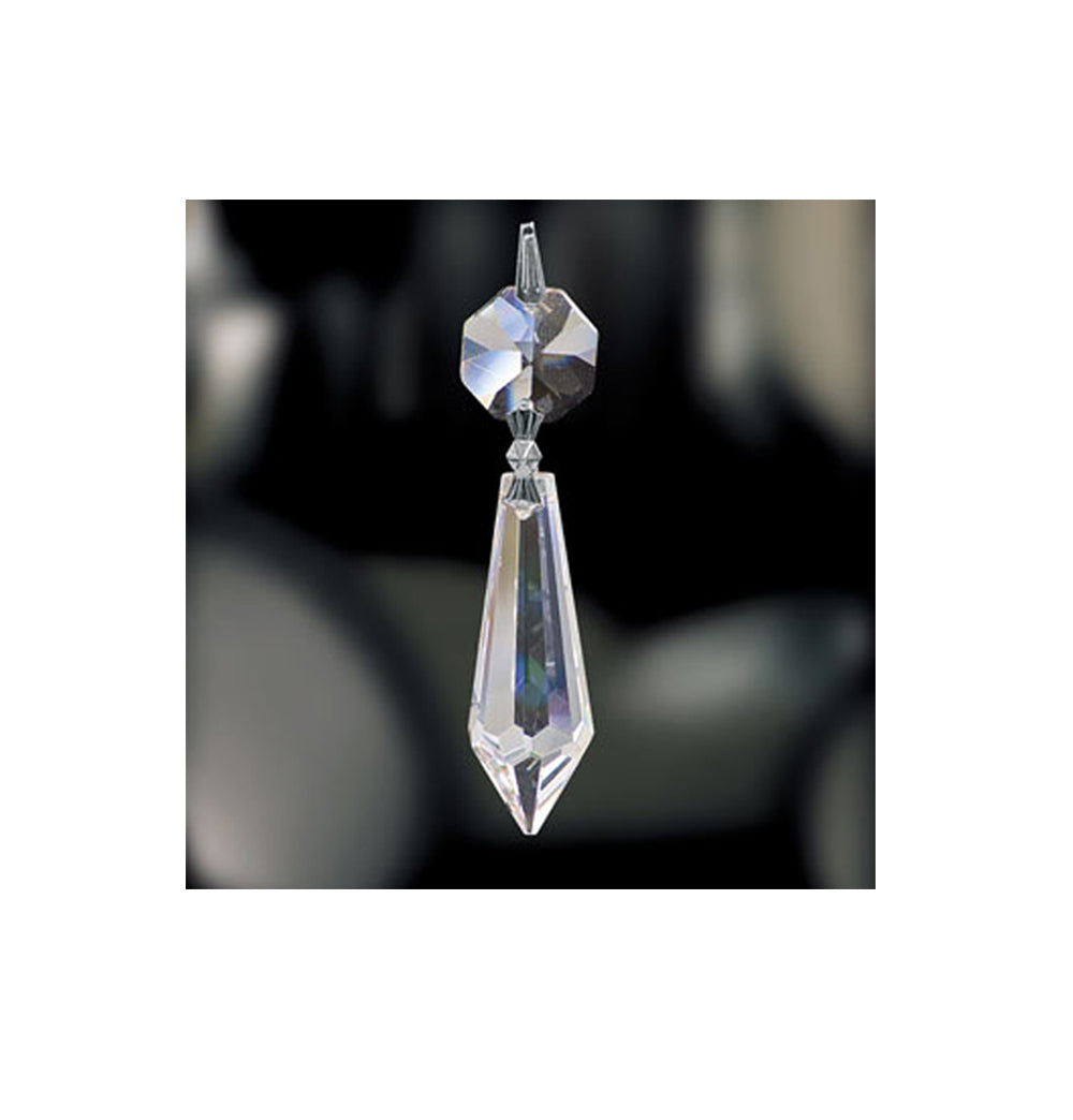 Asfour Crystal Prism Clear Drop Prisms with 14mm Bead- 38mm Chrome Pin ...