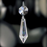 Asfour Crystal, Clear with Chrome Pin Hanging Prisms Drop with 14 mm bead, Lamp Parts #401-38mm