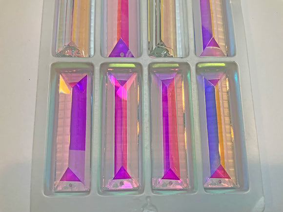 Ab - Asfour Crystal Wholesale Suncatcher Prisms Rectangle 3in #611 (1-hole) - Box of 128