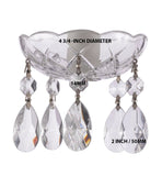 Asfour Crystal Cup (4-3/4-inch) Crystal Bobeche With 2-inch Teardrop Prisms Chrome Pins