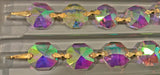 Asfour Crystal Clear AB Octagon Prisms Garland Chain 1080-14 MM With Gold Bow Tie - 22 Yards