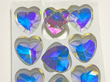 Box of 100 - 40 mm - Hanging Ornament Heart, Suncatcher, Asfour Crystal, crystal Clear AB,#870 faceted Heart