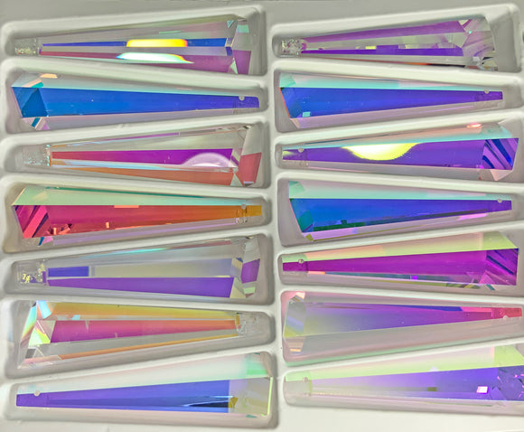 Ab - Asfour Crystal Hexagonal Drop Suncatcher Prisms (3-inch) #505 Chandelier Part - Box of 140
