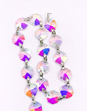 Asfour Crystal Clear AB Octagon Prisms Garland Chain 1080-14 MM With Chrome Bow Tie - 22 Yards