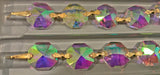 Asfour Crystal Octagon Prisms AB Garland Chain 1080-14 MM With Gold Bowtie 1-Yard (3 ft.)