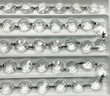 22 Yard - Clear with Chrome Pin Crystal Garland Chain 1080-14 MM