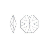 Set of 125 - Clear Crystal Octagon Prisms #1081 - 14 MM, 1 Hole
