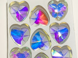 40 mm - Hanging Ornament Heart, Suncatcher, Asfour Crystal, crystal Clear AB,#870 faceted Heart